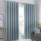 Fusion - Rideaux Bleu Canard 168 x 229 cm - 2 Panneaux - Rideaux à œillets en œuf de Canard - Rideaux Thermiques pour Chambre/Salon - Rideaux et tentures - Rideaux de Porte - Collection Strata