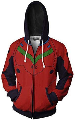 QYIFIRST Unisex Anime 3D Druck Mantel Übergangsjacke Akatsuki Kapuzenjacke mit Taschen Rot XXL (Brustumfang 116cm)