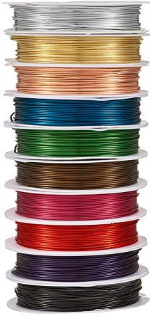 Beadthoven Kupferdraht, 10 Rollen, 20 Gauge/0,8 mm, anlaufgeschützt, gemischte Farben, 40 m, biegbar, für Schmuckverpackung, Blumen-Skulptur, Basteln, 4 m/Rolle