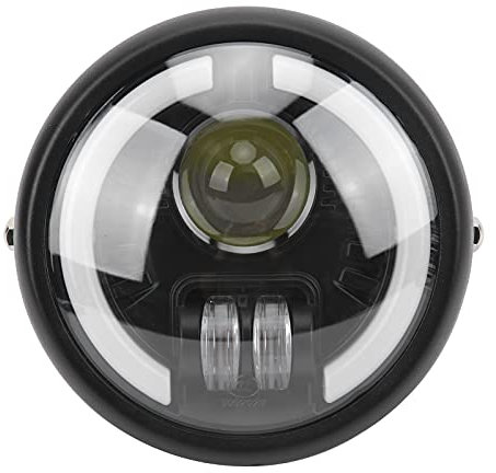 Tbest 6-Inch Motorcycle LED Headlight with Angel Eyes for Cruiser, Chopper, Cafe, and Bobber Models