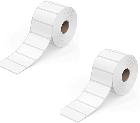 True-Ally Thermo-Barcode-Aufkleber, 60 x 40 mm, 500 Etiketten pro Rolle, weiß, selbstklebend, für Barcodierung, 2 Rollen pro Packung (1000 Etiketten)