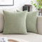 MIULEE 2er Set Kissenbezüge Kordsamt Dekokissen Kissenbezug Sofakissen Dekorativ Couchkissen Kissenhülle Bezug Weich für Wohnzimmer Schlafzimmer 50x50 cm Bohnengrün