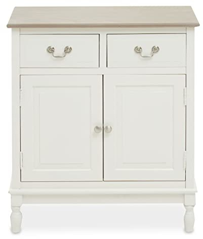 Premier Housewares Heritage 2 Drawer Sideboard Storage Cabinet With 2 Doors and 2 Drawers/Sideboards For Living Room Storage/Sideboard Storage Cabinet In Cream Dimensions W66 x D35 x H75cm