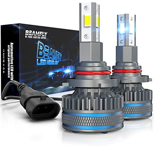 Ampoules 9005 LED 18000LM pour Phare Lenticulaire, BEAMFLY HB3 Kit de Conversion Halogène/Xénon Phares Avant de Voitures, Projecteurs VLED Haute Puissance 100W, 12V 6000K Lumière Blanche Froide Forte