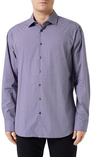 Seidensticker Herren Shaped Fit Langarm Hemd, Lila, 43 EU