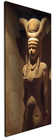 Leinwandbild Ägyptische Statue, monumental und historisch Panorama Format: 60x30 cm XXL Kunstdruck Bild auf Keilrahmen/Wandbild/Wohnzimmer Deko