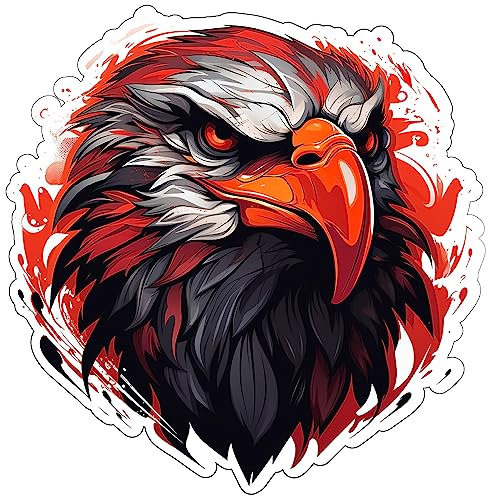 Samunshi Adler Aufkleber Autoaufkleber für Motorrad Fahrrad Roller oder Auto Sticker Fahrrad MTB Mountainbike Rennrad Grunge Schwarz Rot Graffiti (10x10cm Adler)