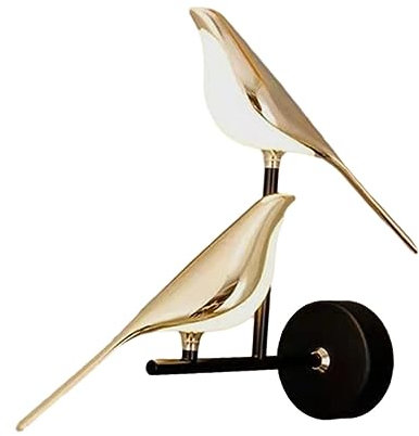 perfk Vogel-Wandleuchte, Wandbeleuchtung, Wandkunst, Dekoration, LED-Wandleuchte, Wandleuchte für Flur, Büro, Dachboden, Schlafzimmer, Weißes Licht mit Zwei Vögeln