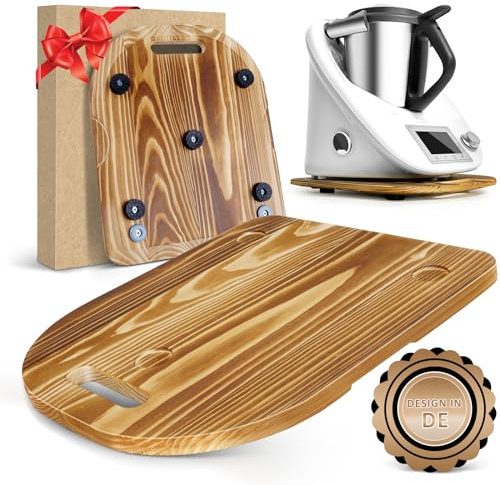 SOUTHGATE Gleitbrett für Thermomix TM6&TM5 aus Holz, müheloses Verschieben ohne Beschädigung der Waage, Stabiler Stand durch Schwingungsdämpfung, Thermomix Gleitbrett mit Handgriff, Thermomix Zubehör