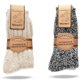 FEINSCHÖN 2 Paar Norweger Socken Wolle | Schafwolle | Superweich