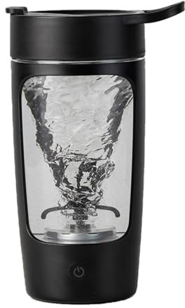 daasigwaa Bouteille shaker électrique pour mélanges protéinés | Tritan | Sans BPA | Tasse mélangeuse portable, gobelets à secouer rechargeables et substitut de repas – 650 ml (noir)