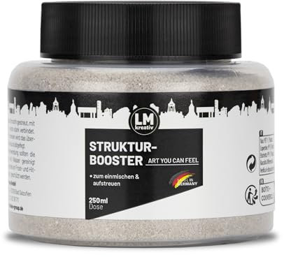 LM Strukturbooster 300g - Kiesel - Ermöglicht in LM Strukturpaste fein & Smooth bis zu 2 cm und höhere Strukturen. Perfekt für greifbare 3D Textureffekte. Optimal bis Mischverhältnis von 1:1