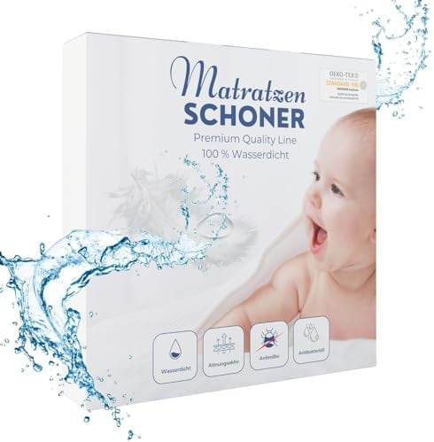 Alavya Home® Matratzenschoner 80x160 wasserdicht & atmungsaktiv | Oeko-Tex Babybett Nässeschutz Spannbettlaken aus Baumwolle – Geräuschlos, Waschbar, Anti-Milben, Weich für ruhigen Babyschlaf