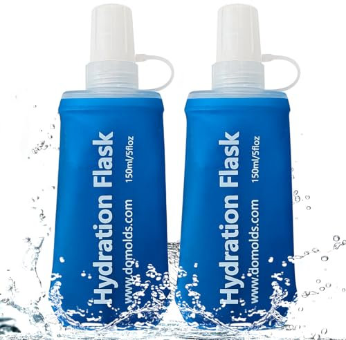 TXSN 150ML Soft Flask, Running Water Bottle Foldable TPU Hydration Flask for Running Hydration Pack Cycling Hiking Marathon, Pack of 2