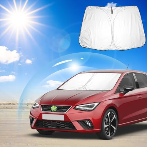 Ruiya para Seat Ibiza 2018-2024 Parasol para Parabrisas de Coche, Seat Ibiza Parasol Delantero Coche Parasol Protector Solar para Coche Protección UV Parabrisas de Coche Parasol Protecto