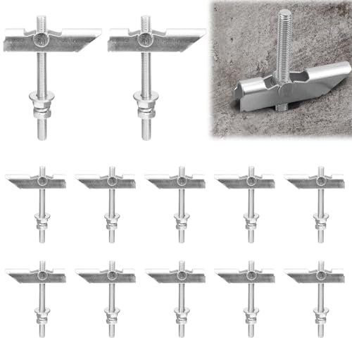 BIGP 12 Stück Schwerlast Kippdübel M8 x 100 mm, Dübel Gipskarton, klappdübel aus Verzinkter Kohlenstoffstahl, Trockenbaudübel zum Aufhängen Schwerer Gegenstände auf Trockenbau und Decken