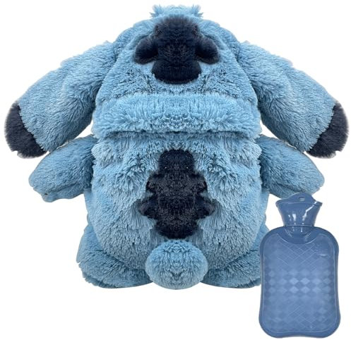 Bouillotte Stitch, 30CM Lilo et Stitch Bouillotte Enfant, Peluche Stitch Bouillotte Bebe, Bleu Lilo et Stitch Bouillotte Peluche Jouet Idéal Cadeau pour Noël et Les Anniversaires pour Enfant