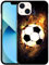 GlamCase for iPhone 13 Mini, iPhone 13 Mini Case - Soccer On Fire Design Printed Slim & Sleek Cute Plastic Hard Snap on Protective Designer Back Phone Case / Cover for iPhone 13 Mini