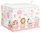 Clastyle 36L Groß Rosa Blume Zug Tier Kinder Aufbewahrungskorb mit Henkel Rechteckig Spielzeug Kleidung Affe Aufbewahrungsbox für Kinderzimmer Bad