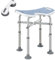 HOMCOM Height Adjustable Shower Stool with Suction Grab Rail, Aluminium Shower Chair with U-Shaped Padded Seat, Non-Slip Bath Stool for Elderly, Disabled, Seniors, Pregnant, Light Blue