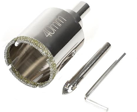 40mm Diamond Hole Saw Kit, Hole Saw with Pilot Center Drill Bit, Tile Hole Saw for Porcelain, Suit for Glass, Marble, Ceramic, Masonry Cutter