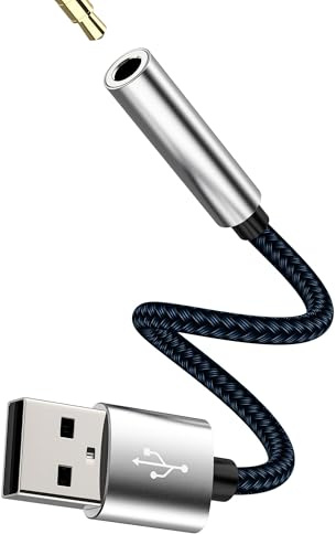 Adattatore USB Jack 3.5 mm Audio Cavo Aux Cuffie Convertitore compatibile per Samsung Per PC PS5 Laptop Cuffia da Microfono Auto Scheda per iPhone Pro