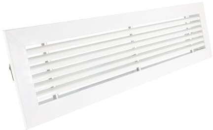 Rejilla Ventilacion Rectangular Blanca Lama Lineal a 20 Grados Rejillas de Impulsion Expulsion Retorno Horizontal (700x100) Conductos Aire Central Aluminio Resistente Salida de Aire Acondicionado