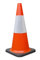 Wiltec Cono de tráfico 49 cm PVC resistente con cinta reflectante, base de goma para estabilidad, color naranja brillante para alta visibilidad, ideal para obras, seguridad vial y control de tráfico