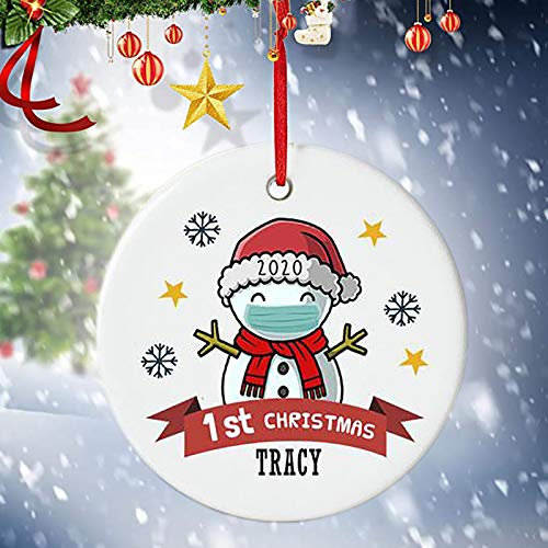 Weihnachtskugel-Verkauf 2020 Weihnachtsschmuck 2020, Masken-Souvenir-Baum, hängende Ornamente für Weihnachtsdekoration, Hochzeit, Party, Festival, Urlaubsdekoration, 1 Stück