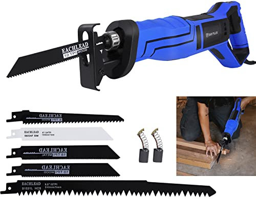 Scie sabre électrique compacte 900 W avec 5 lames – Idéale pour la coupe du métal et du bois – Changement de lame sans outil – Outil électrique pour le bricolage et l'amélioration de la maison