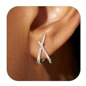 Halora Ohrstecker Silber Ohrringe Stecker Damen Silber Klein Ohrringe Silver Earrings for Women Schmuck Double Zirkonia Silber