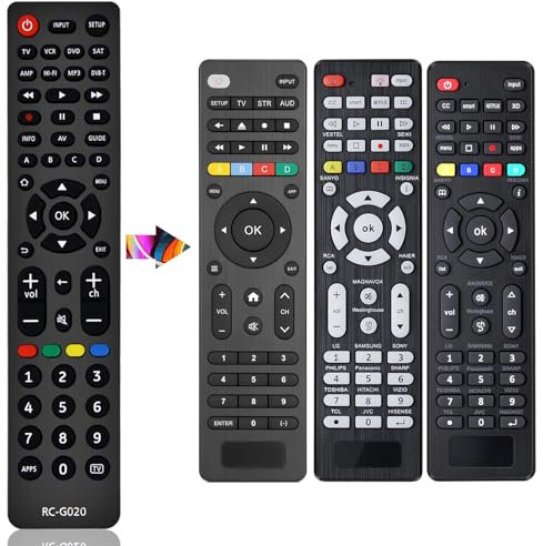 FOXRMT Mando a distancia universal programable para TV, reproductor de DVD/Blu-ray, set Top Box, Media Streamers, consola de juegos, barras de sonido, otros dispositivos de audio, control de 8
