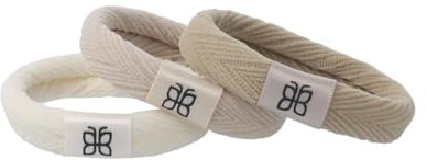 PARSA Beauty Signature Zopfhalter mehrfarbig – Haargummis in Nude-Tönen, sanfte Struktur, sicherer Halt ohne Haarbruch, Satinbanderole mit Signature Icon, ideal für elegante Frisuren