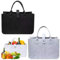 Zephyra 2 Stück Filztasche Einkaufstasche, Filztaschen Shopper Faltbar Und Wiederverwendbar,Filz Tasche,Faltbar Tragetasche Shopping Bag zur Outdoor Trips,Picknick,Einkaufen,Spielzeug,Schwarz+Grau