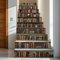 PLIGREAT 15 strisce vintage per libreria e scale, adesivi per gradini, 18 x 100 cm, autoadesivi, in vinile, creativi, scale, decorazione da parete per casa hotel