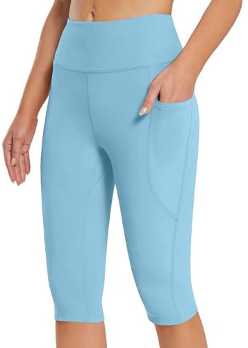 Legging 3/4 Femmes Pantalon de Sport, Jegging Taille Haute Femme Leggings Anti-Cellulite Push Up Yoga Fitness Course Opaque Doux Corsaire Pantacourt