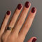 KQueenest Lot de 24 faux ongles courts carrés à coller - En gel acrylique brillant - Couleur unie - Bordeaux - Pour femme