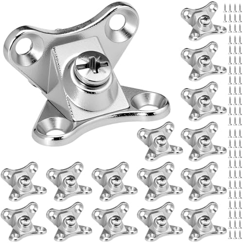 QWORK® 16 Stück Eckverbinder Winkelbefestigung Set, Schmetterlings Eckcode mit 64 Schrauben , Möbelverbinder