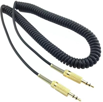 NewTH Replacement Audio Cable Compatible with Marshall Action II Stanmore II Stockwell Woburn II Wireless Speakers 3.5mm Male to Male Stereo Jack Cord 2 Ft (Black)