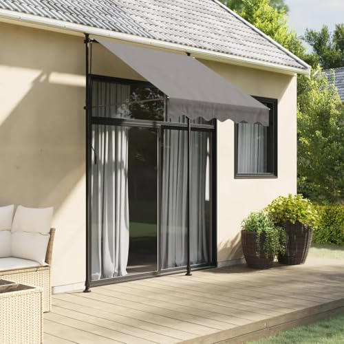 Einziehbare Markise Anthrazit 150x150 cm Stoff und Stahl