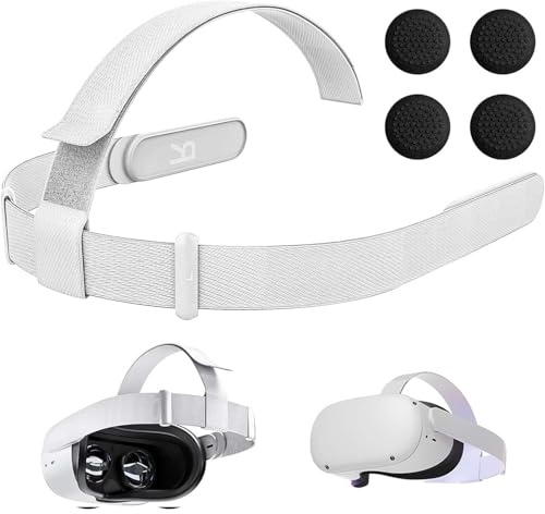 Head Strap for Meta Quest 2 Headset, Adjustable VR Headband with 4 Handle Protector Caps, Durable Replacement Head Strap for Oculus Quest 2 VR Headset,Can Enhance Comfort and Gaming Immersion