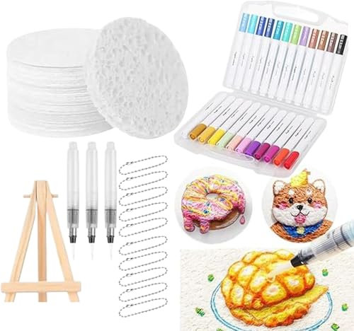 Vmiorzq Juego De Pintura Para Tela | Pintura En Relieve Para Tela,Esponjas y Lienzos para Arte Infantil en Casa, Familia, Escuela y Fiestas con Diseños Creativos