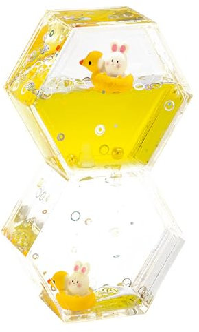 Minuteur Sensoriel Liquide, Liquid Motion Timer Bubbler, Sablier Liquides Jouets Sensoriels pour Stress Sablier, Relaxation, Anxiété, Autisme, Cadeaux pour Enfants Adultes (Jaune)