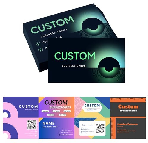 Personalisiere Visitenkarten - Beidseitiger Druck, wasserdichte Oberfläche, Individuelles Logo/Text/QR-Code (100-2000 Stück) - Maßgeschneiderte Visitenkarten für Kleinunternehmen