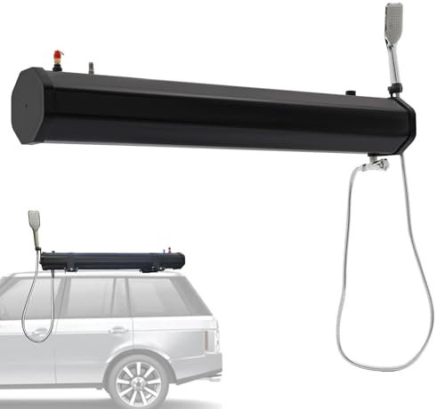richigblosmum 18/20/30L Réservoir De Douche Extérieur pour Toit | Réservoir d'eau Pressurisé Chauffé par Le Soleil | PVC+ABS Léger | Adapté Au Camping, Tout-Terrain & Lavage De Voiture,4.8Gal/18L