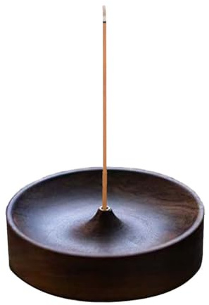 UZYXC Portaincenso Legno Noce Nero, Brucia Incenso per Meditazione Casa, Supporto Bastoncini 3mm Foro, Superficie Liscia Design Minimalista, Regalo Zen Creare Atmosfera Calma