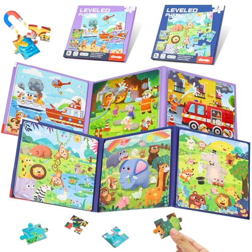 Juego Puzzle Magnetico Niños 3 4 5 Años,2 Set Juguete Magnético Rompecabeza