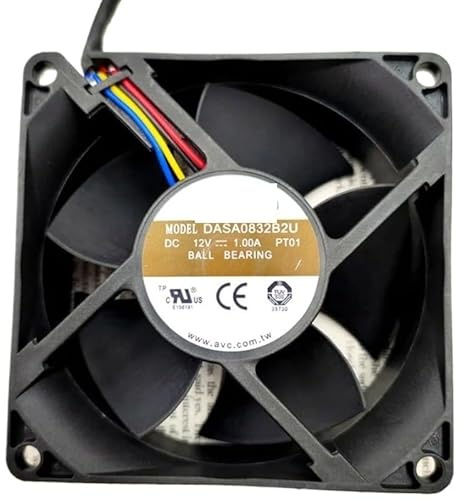 HAOOZAE Ventilateur de Refroidissement pour AVC DASA0832B2U 12V 1.0A 8cm 4 Fils PWM Grand Format 8032 80×80×32mm(Silver)