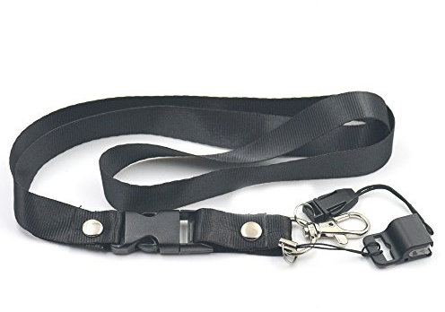 Fujiyuan 2 x Kunststoff-Klemmen für Ausweis-Umhängebänder, mit oder ohne Umhängeband erhältlich, Schwarz, plastik, Schwarz , Lanyard:16mm x 495mm and buckle Black Gripper