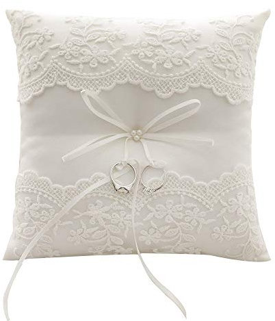 Gudotra Kissen porte-alliance aus Spitze für Ringe Hochzeit (20 cm)